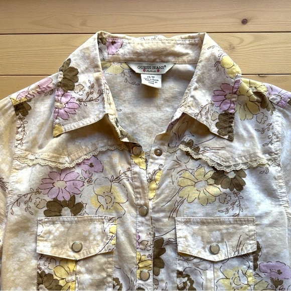 GUESS JEANS Floral Western Snap Button Shirt – Size XS (Fits Juniors XS) - Picture 2 of 12